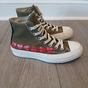 CONVERSE X COMME DES GARCONS PLAY Chuck High Multi Heart  Mens 5.5  Women's 7.5